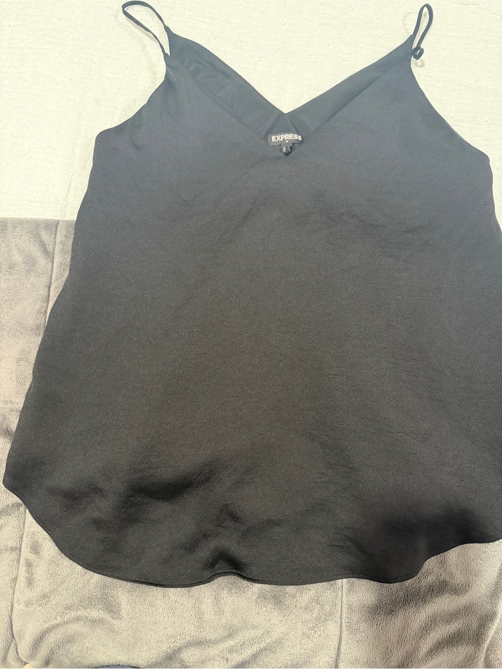 Express Black V-Neck Satin Like Spaghetti Strap Camisole